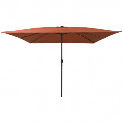 Parasolka ogrodowa terakota 295 x 295 x 245 cm Poliester i Stal