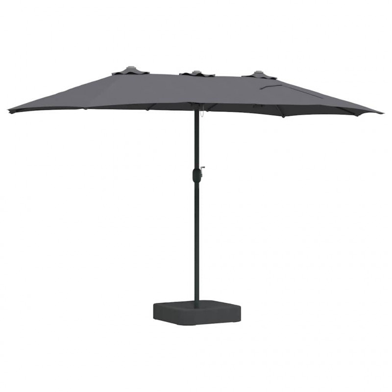 Parasolka ogrodowa Antracyt 385 x 209 x 244 cm Poliester i Stal