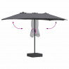 Parasolka ogrodowa Antracyt 385 x 209 x 244 cm Poliester i Stal