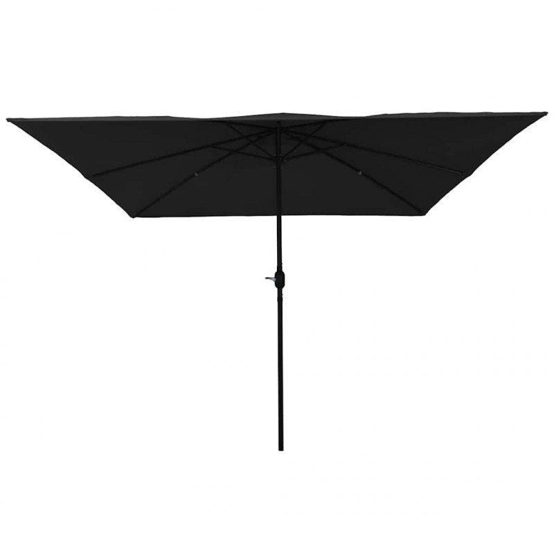 Parasolka ogrodowa Czarny 295 x 295 x 245 cm Poliester i Stal