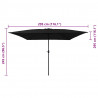Parasolka ogrodowa Czarny 295 x 295 x 245 cm Poliester i Stal
