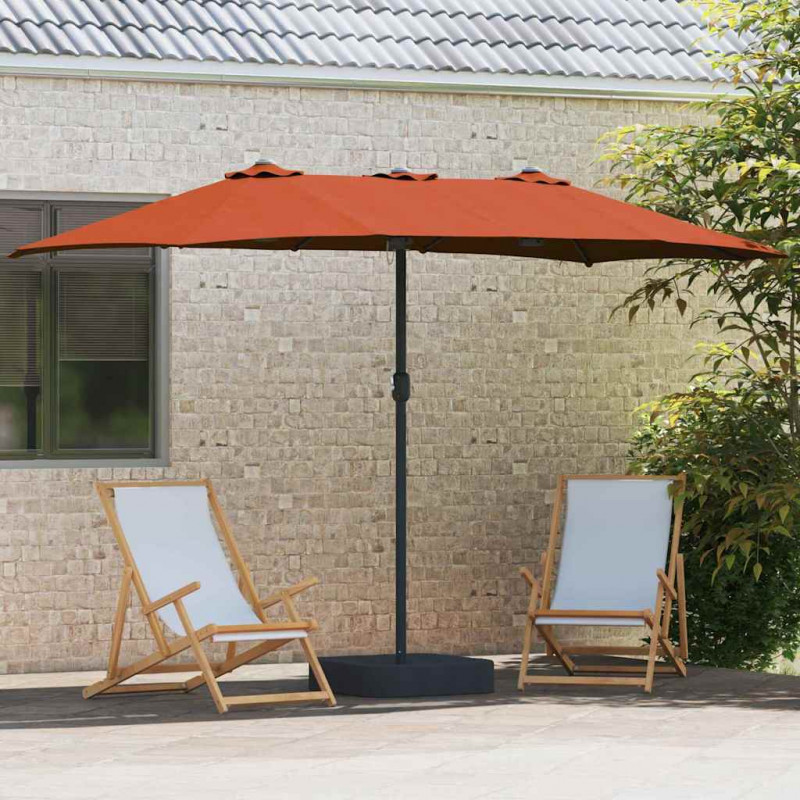 Parasolka ogrodowa terakota 385 x 209 x 244 cm Poliester i Stal