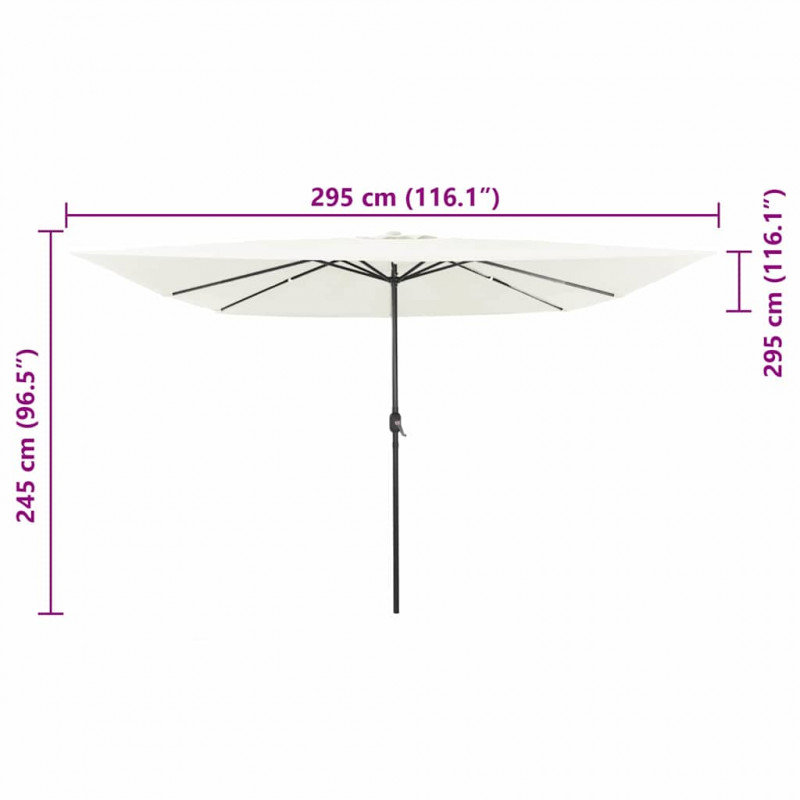 Parasolka ogrodowa piaskowy 295 x 295 x 245 cm Poliester i Stal