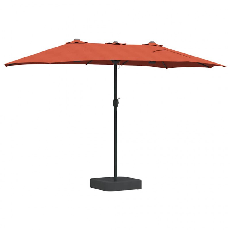Parasolka ogrodowa terakota 385 x 209 x 244 cm Poliester i Stal