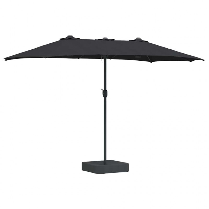 Parasolka ogrodowa Czarny 385 x 209 x 244 cm Poliester i Stal