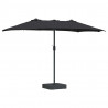 Parasolka ogrodowa Czarny 385 x 209 x 244 cm Poliester i Stal