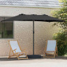 Parasolka ogrodowa Czarny 385 x 209 x 244 cm Poliester i Stal