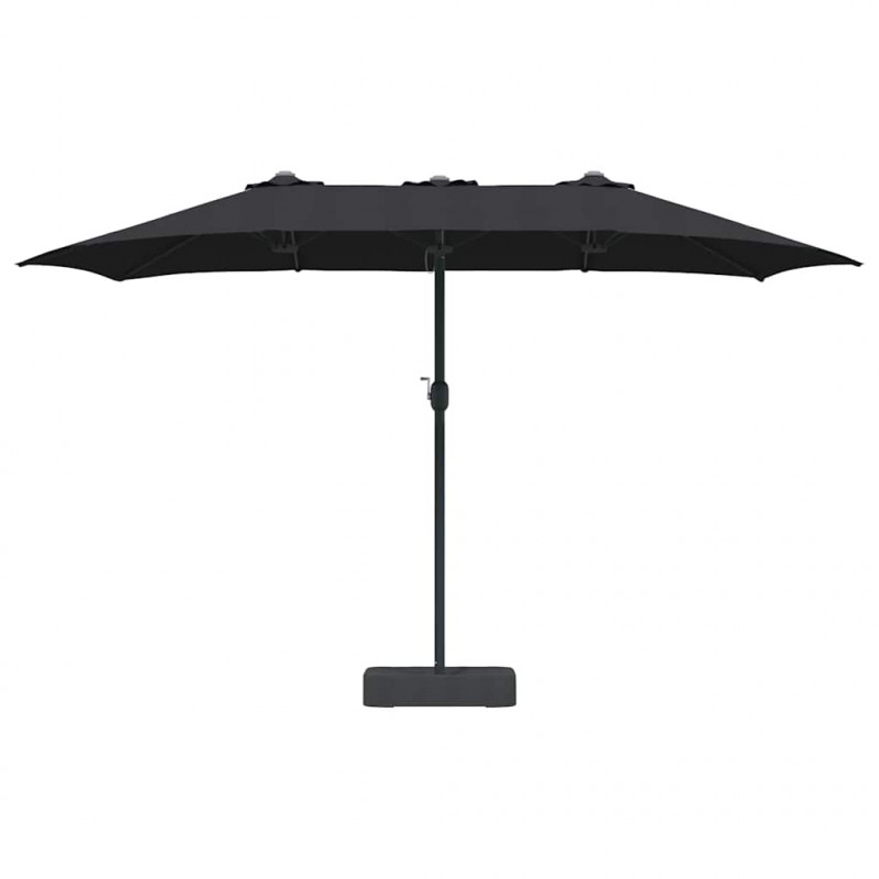 Parasolka ogrodowa Czarny 385 x 209 x 244 cm Poliester i Stal