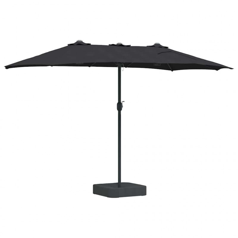 Parasolka ogrodowa Czarny 385 x 209 x 244 cm Poliester i Stal