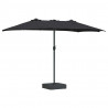 Parasolka ogrodowa Czarny 385 x 209 x 244 cm Poliester i Stal