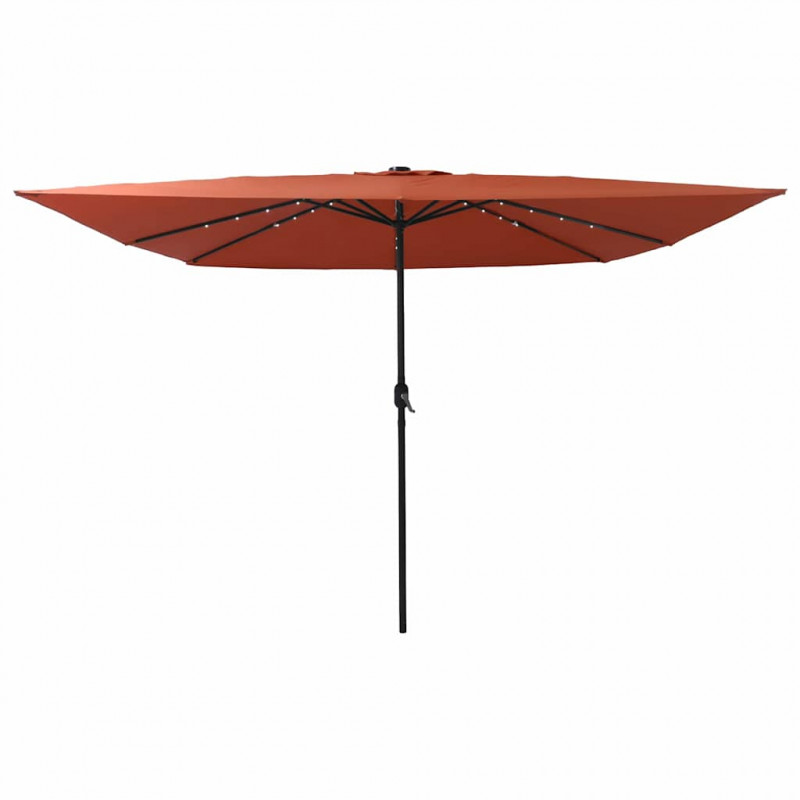 Parasolka ogrodowa terakota 295 x 295 x 245 cm Poliester i Stal