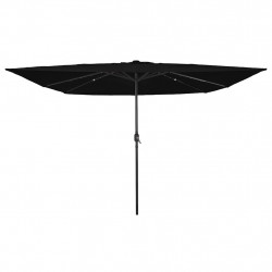 Parasolka ogrodowa Czarny 295 x 295 x 245 cm Poliester i Stal