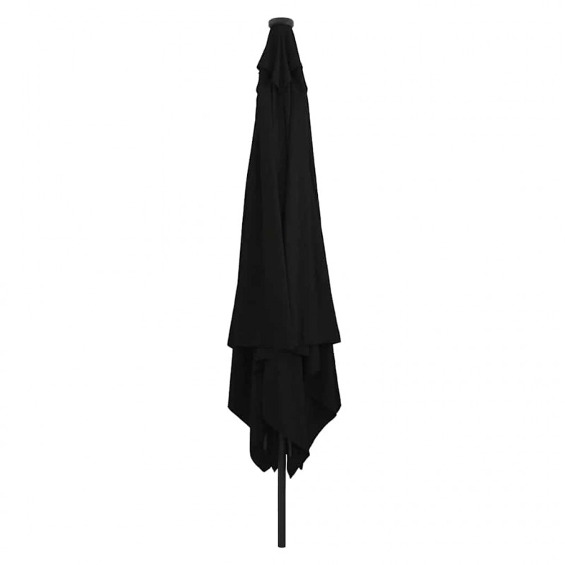 Parasolka ogrodowa Czarny 295 x 295 x 245 cm Poliester i Stal