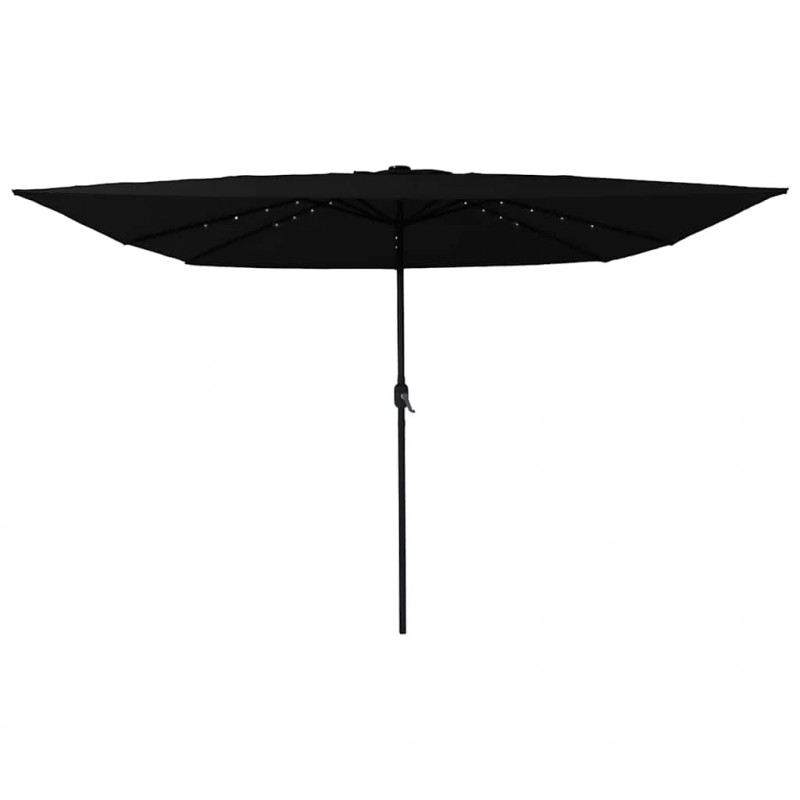 Parasolka ogrodowa Czarny 295 x 295 x 245 cm Poliester i Stal
