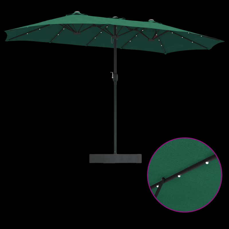 Parasolka ogrodowa Zielony 385 x 209 x 244 cm Poliester