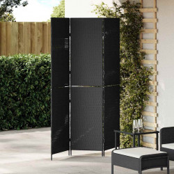 Przesłona pokoju Czarny 146 x 180 cm polirattan