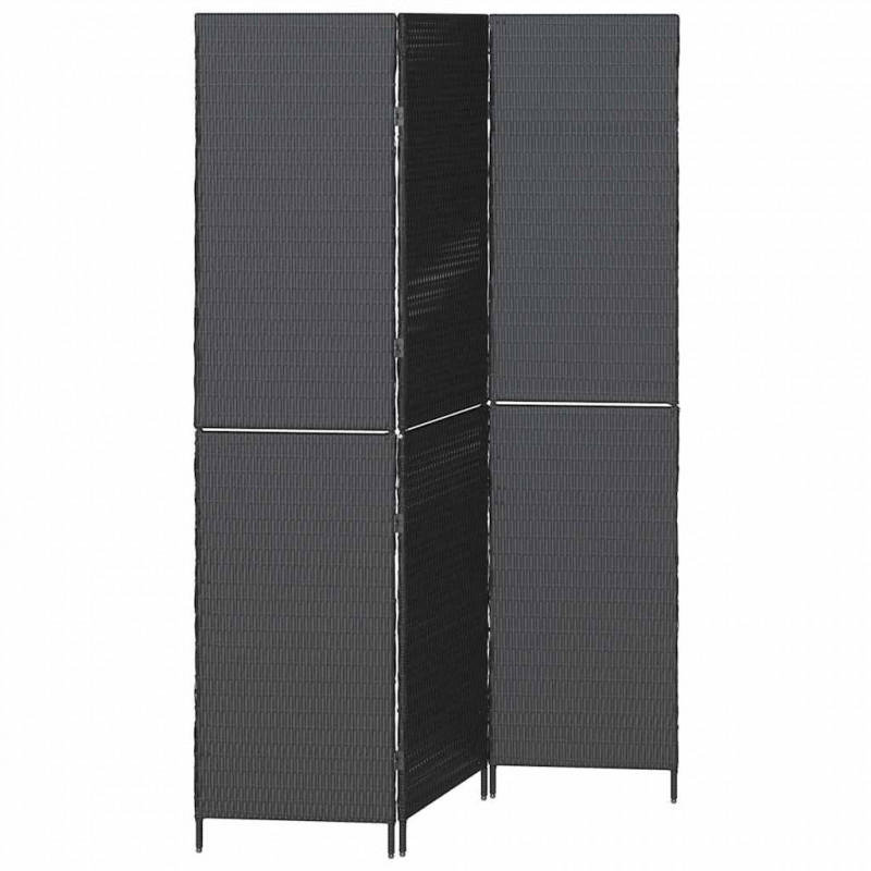 Przesłona pokoju Czarny 146 x 180 cm polirattan