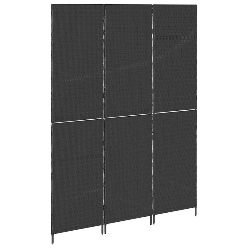 Przesłona pokoju Czarny 146 x 180 cm polirattan
