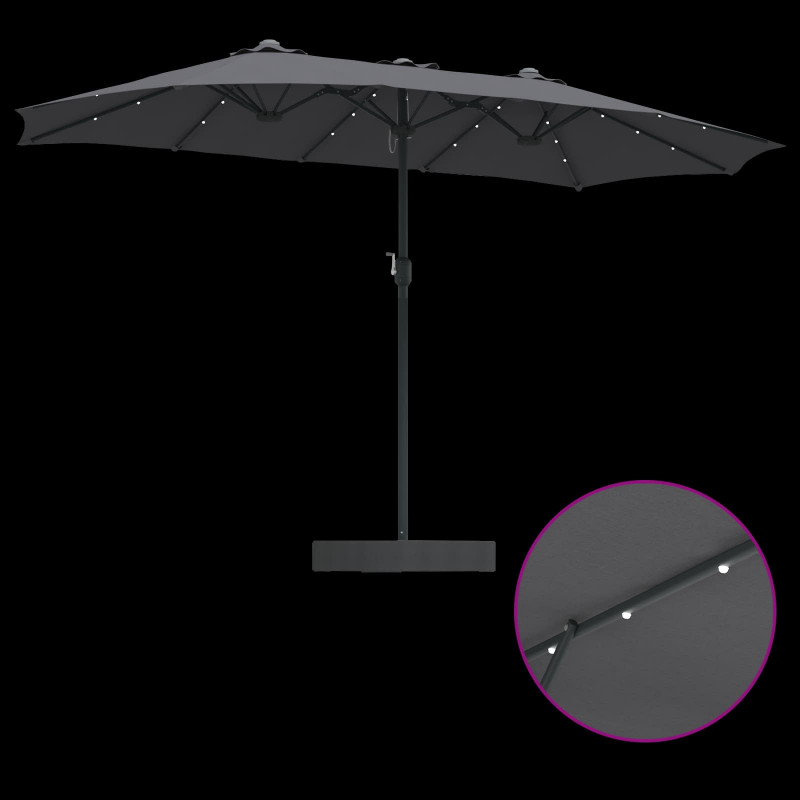 Parasolka ogrodowa Antracyt 385 x 209 x 244 cm Poliester
