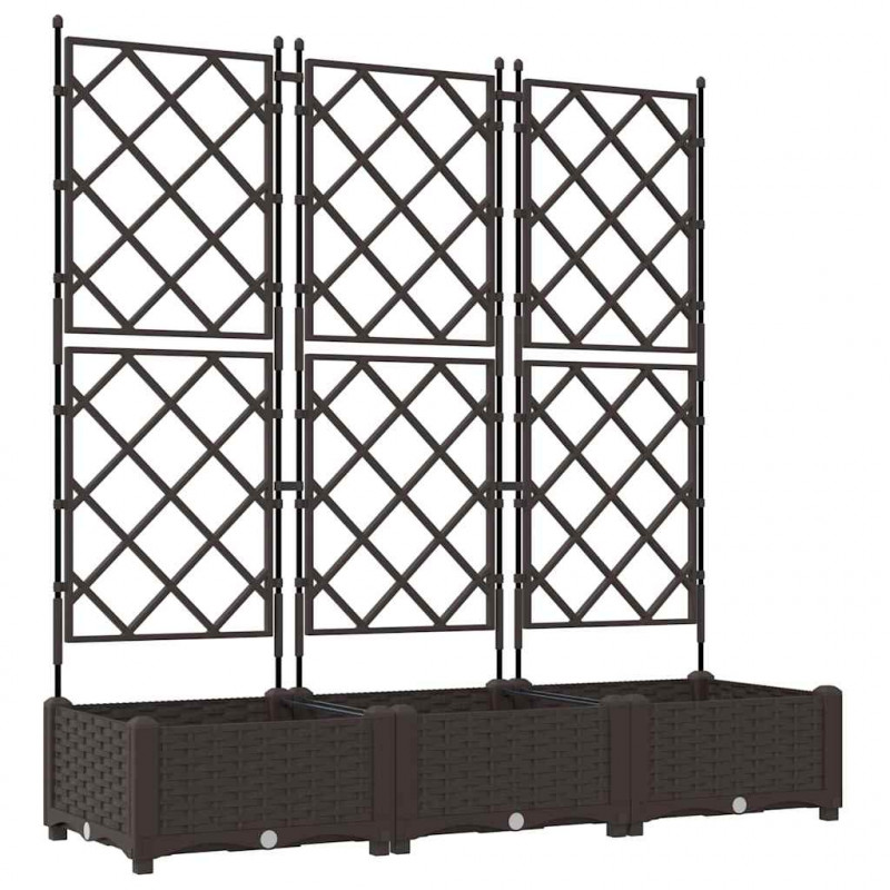 Doniczka ogrodowa 3 pcs Brązowy 120 x 40 x 125,5 cm