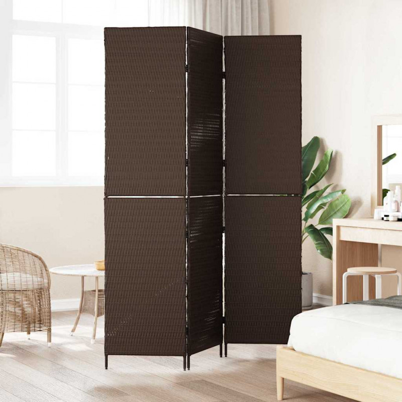 Przesłona pokoju Brązowy 146 x 180 cm polirattan