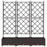 Doniczka ogrodowa 3 pcs Brązowy 120 x 40 x 125,5 cm