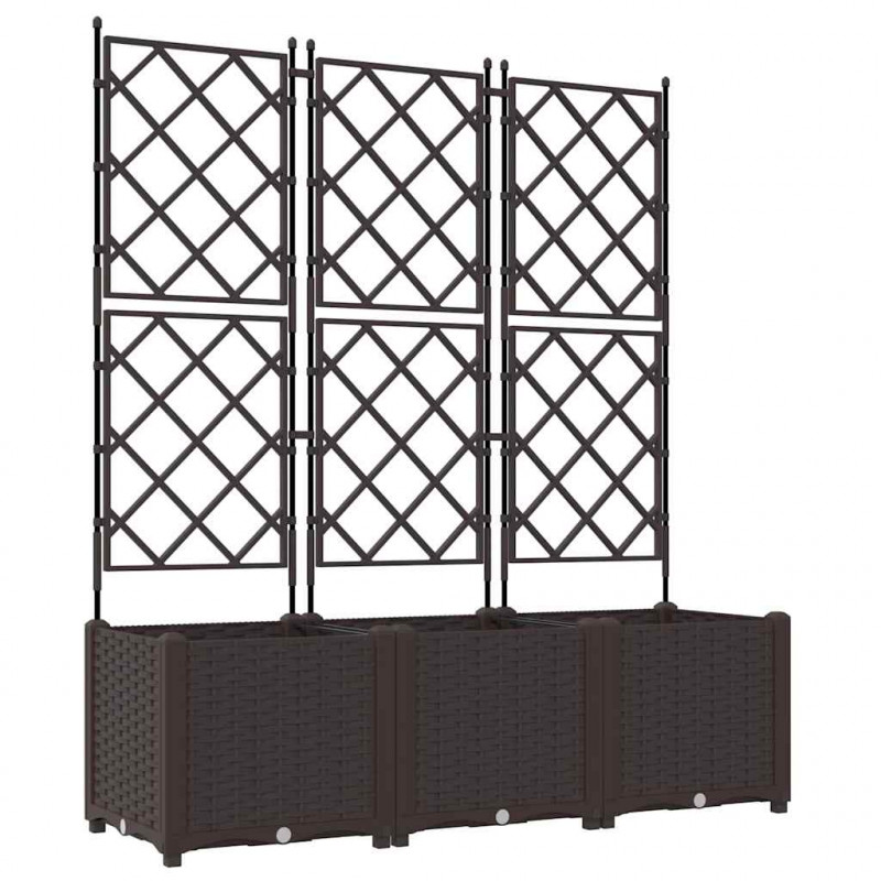 Doniczka ogrodowa 3 pcs Brązowy 120 x 40 x 143 cm