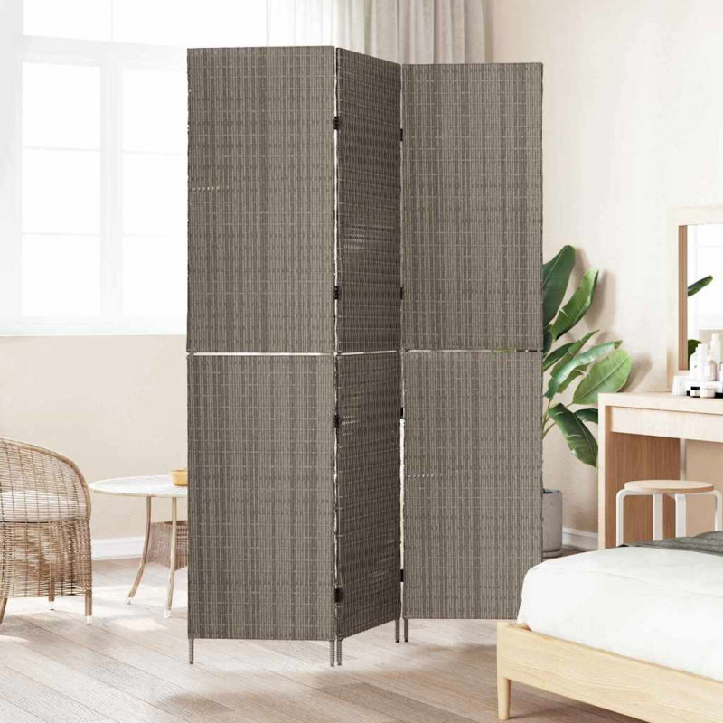 Przesłona pokoju Szary 146 x 180 cm polirattan