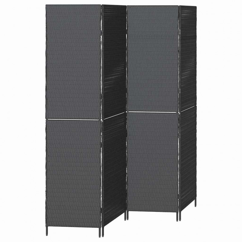 Przesłona pokoju Czarny 195 x 180 cm polirattan