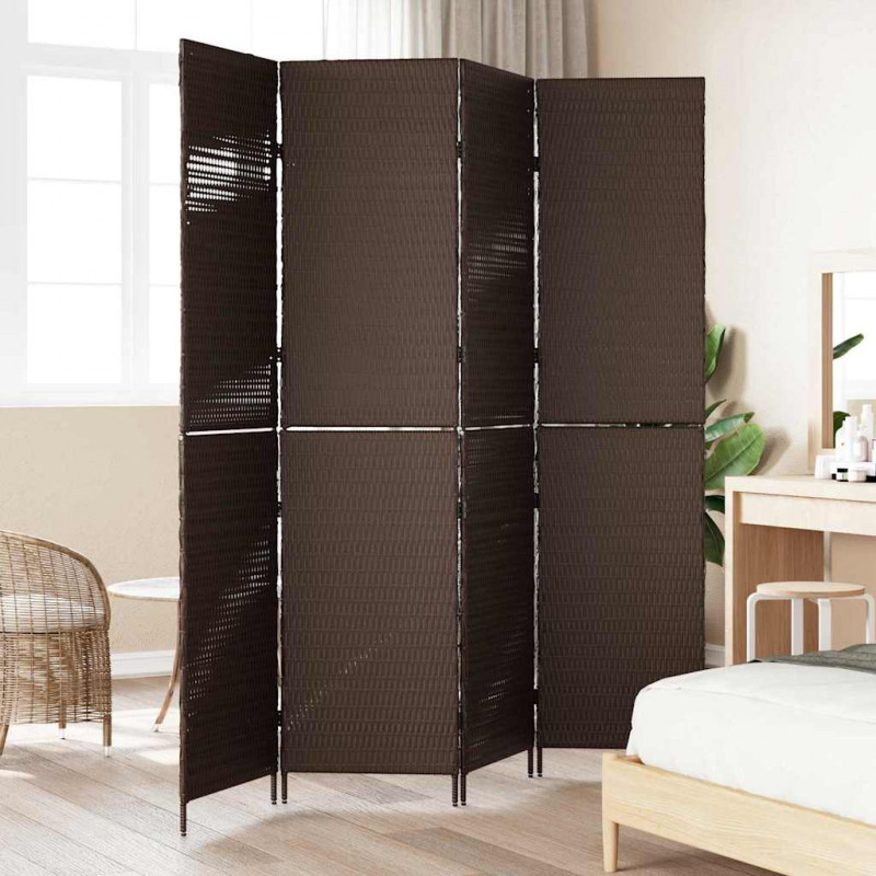Przesłona pokoju Brązowy 195 x 180 cm polirattan