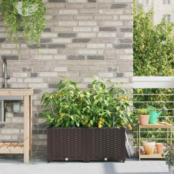 Doniczka ogrodowa 2 pcs Brązowy Z tworzywa sztucznego