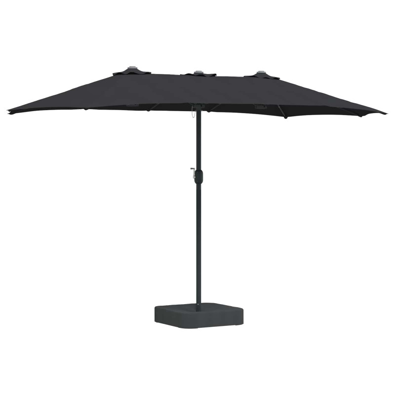 Parasolka ogrodowa Czarny 385 x 209 x 244 cm Poliester