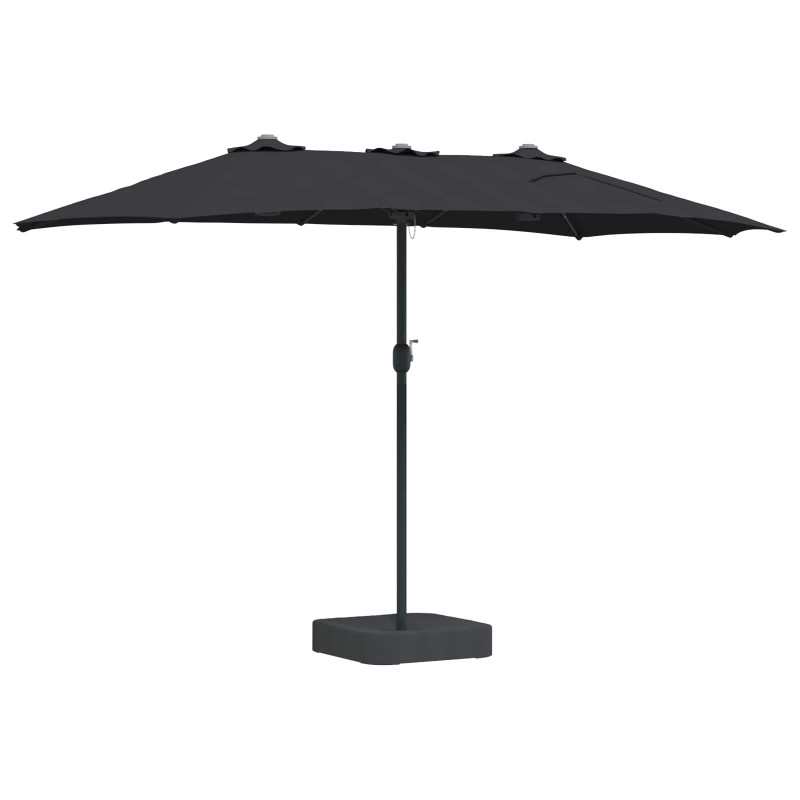Parasolka ogrodowa Czarny 385 x 209 x 244 cm Poliester