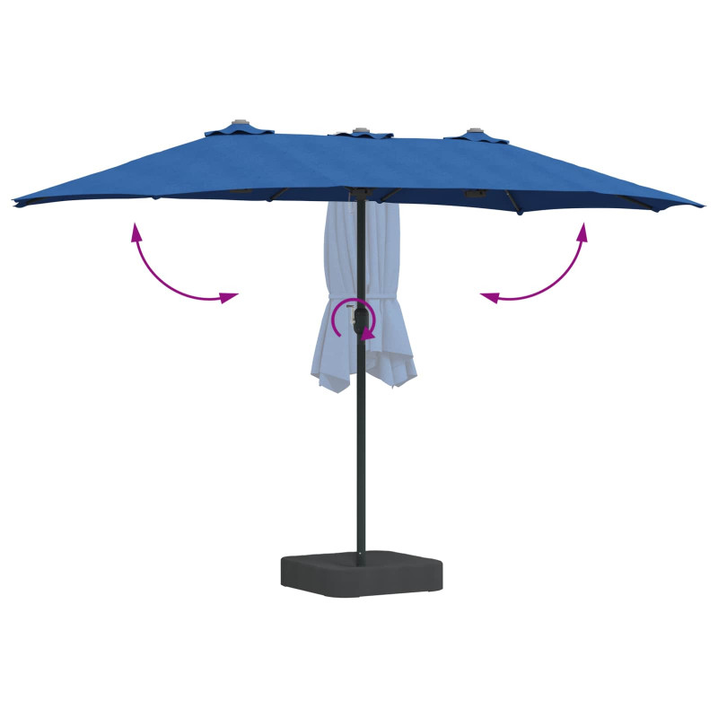 Parasolka ogrodowa Niebieski azur 385 x 209 x 244 cm Poliester