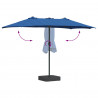Parasolka ogrodowa Niebieski azur 385 x 209 x 244 cm Poliester