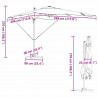 Parasol plażowy Ze LED Lights piaskowy 286 x 284 x 270 cm