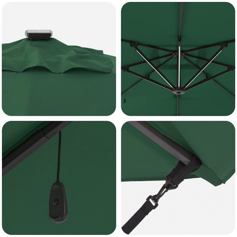 Parasol plażowy Ze LED Lights Zielony 286 x 284 x 270 cm