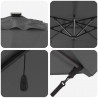 Parasol plażowy Ze LED Lights Antracyt 286 x 284 x 270 cm