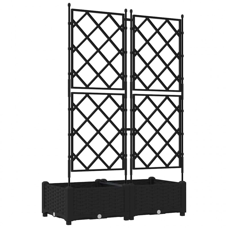 Doniczka ogrodowa 2 pcs Czarny 80 x 40 x 125,5 cm