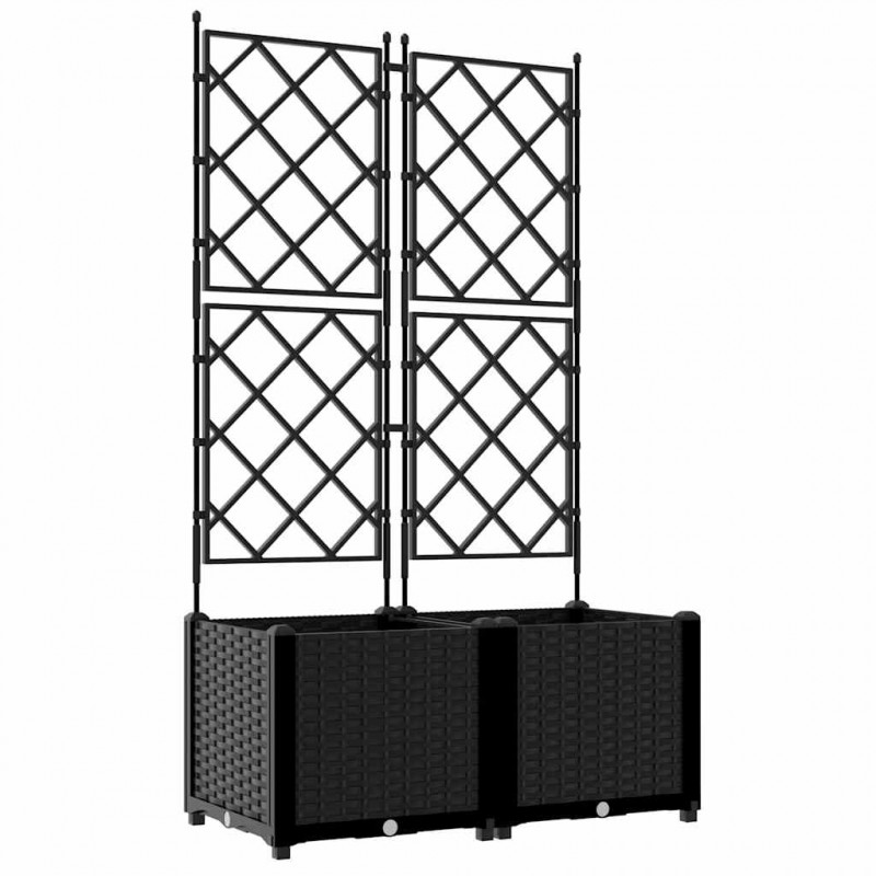Doniczka ogrodowa 2 pcs Czarny 80 x 40 x 143 cm