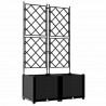 Doniczka ogrodowa 2 pcs Czarny 80 x 40 x 143 cm
