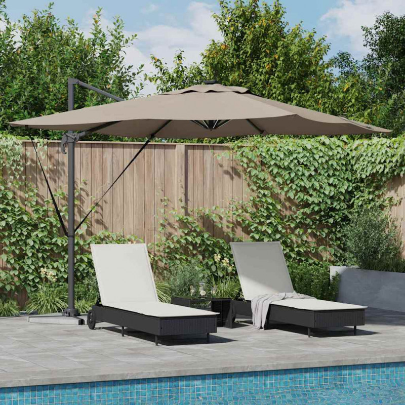 Parasol plażowy Ze LED Lights Ciemnoszary 286 x 284 x 270 cm