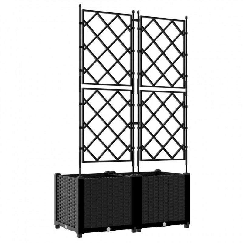 Doniczka ogrodowa 2 pcs Czarny 80 x 40 x 143 cm