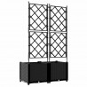 Doniczka ogrodowa 2 pcs Czarny 80 x 40 x 143 cm