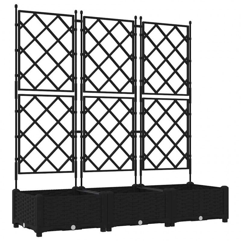 Doniczka ogrodowa 3 pcs Czarny 120 x 40 x 125,5 cm