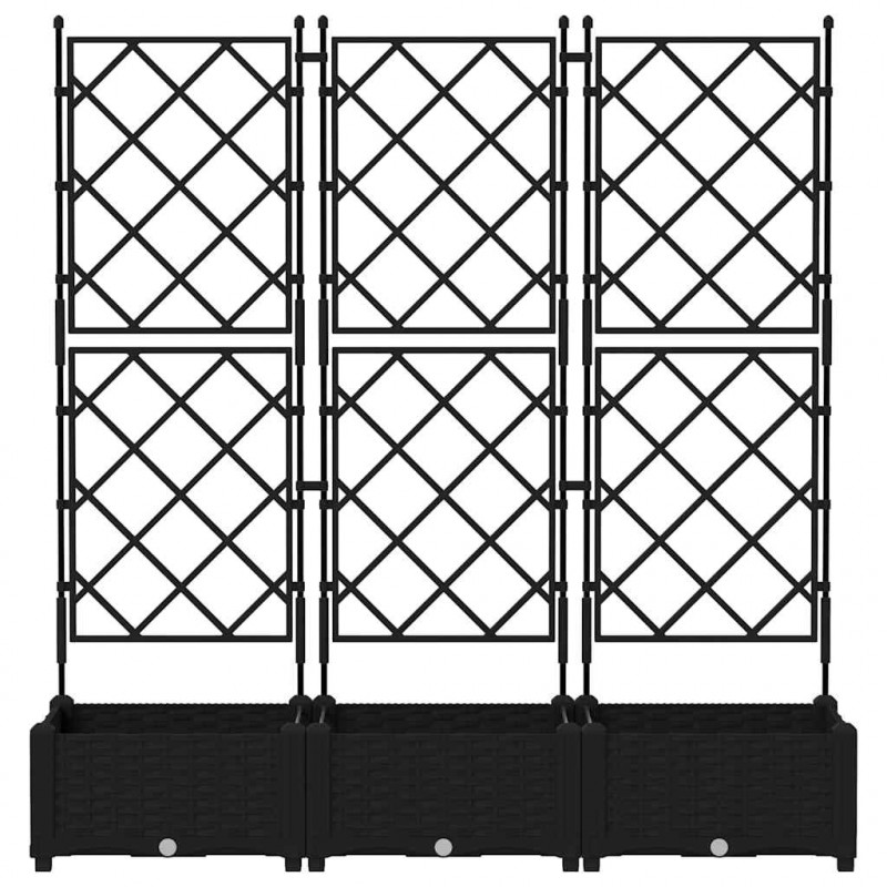 Doniczka ogrodowa 3 pcs Czarny 120 x 40 x 125,5 cm
