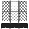 Doniczka ogrodowa 3 pcs Czarny 120 x 40 x 125,5 cm