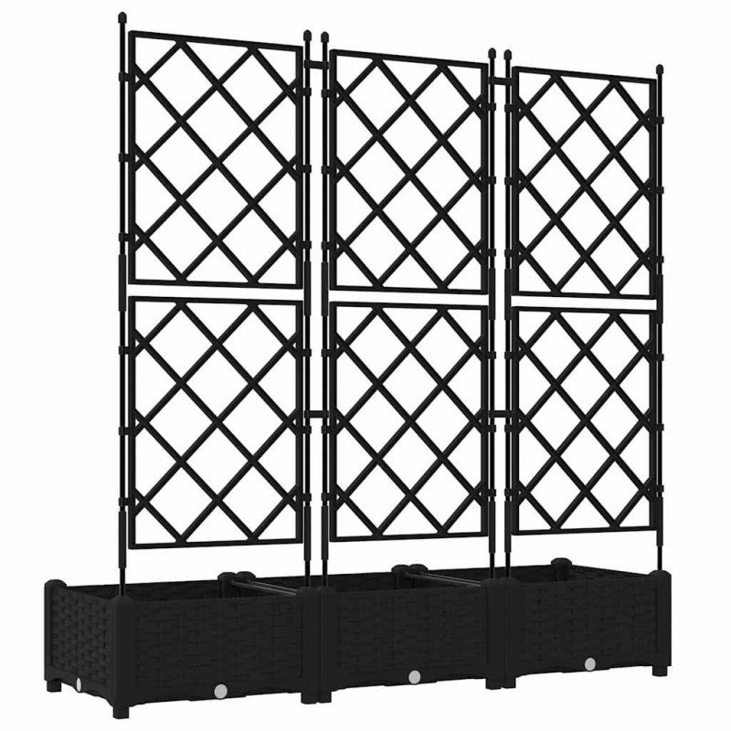 Doniczka ogrodowa 3 pcs Czarny 120 x 40 x 125,5 cm