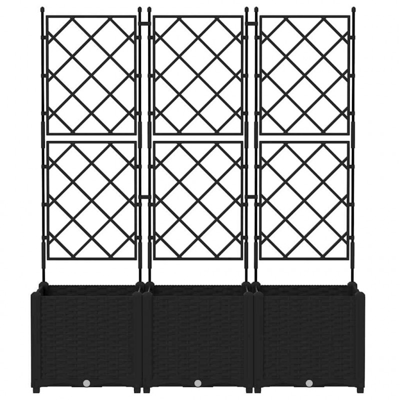 Doniczka ogrodowa 3 pcs Czarny 120 x 40 x 143 cm