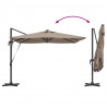 Parasol plażowy Ze LED Lights Ciemnoszary 286 x 284 x 270 cm